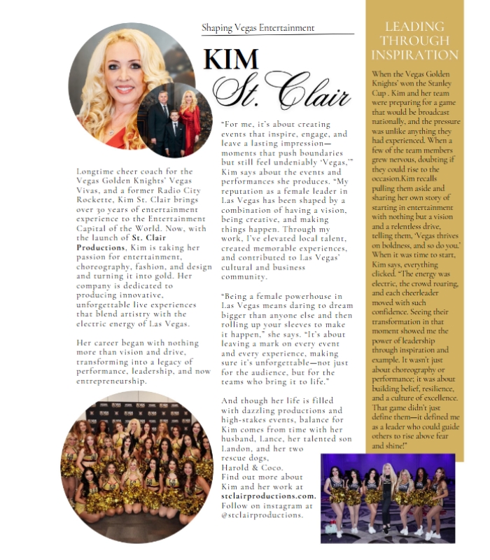 St. Clair Productions Lux Vegas Magazine Article